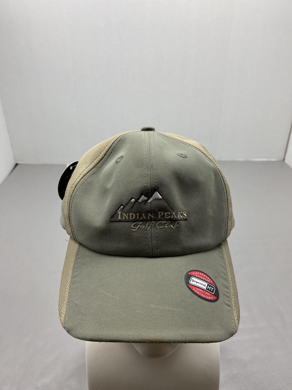 Indian Peaks Golf Club Hat Cap Strap Back Green Imperial Headwear Trucker Mens